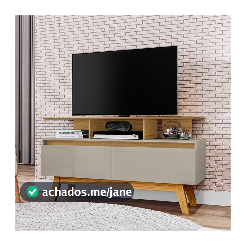 Rack Sala Rubi 1.2 para TV até 50 2 Portas Pé Madeira Macica