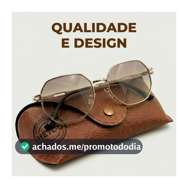 HEYOO Óculos de Sol Metal Lente Gradiente UV400 Poligonal Gradiente Sofisticado Bloqueia Raios Ultravioleta Versátil