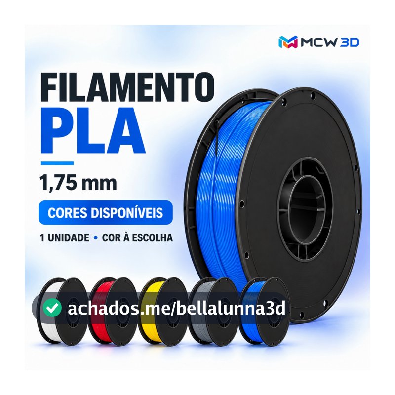 PLA Filamento Premium 1Kg 1.75mm Impressão 3D Alta Qualidade Profissional Varias Cores