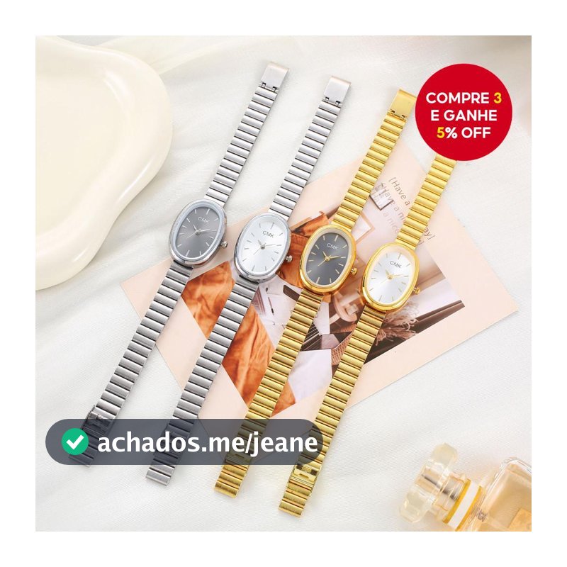 Relógio De Quartzo Criativo Feminino Mostrador Elíptico Liga Luxo Moda Presente Para Senhoras