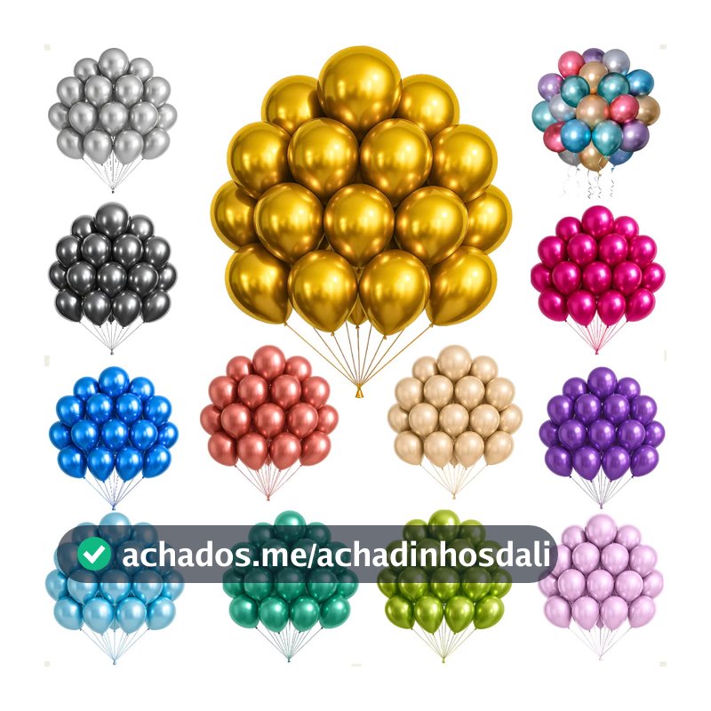 Kit 25/50 Balão Bexiga Metalizada Nº 10 Decoração De Festa Metalizada Aniversário Casamento Evento Painel