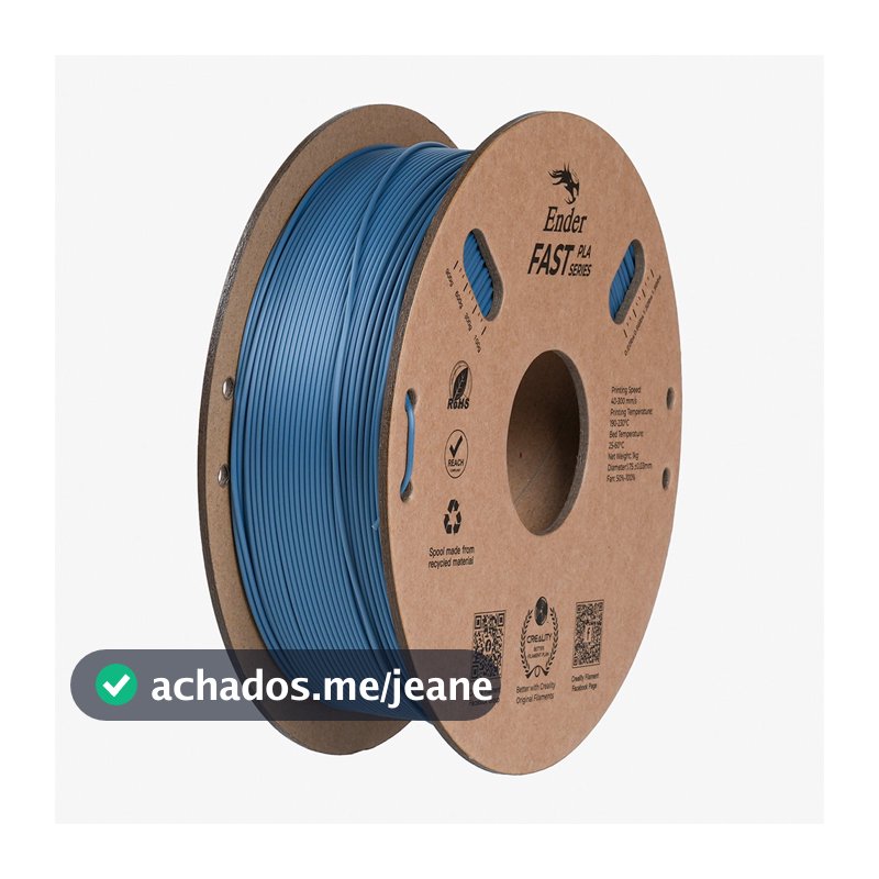 Filamento PLA para Impressora 3D Creality Ender Fast PLA 1 Kg/Rolo 1.75 mm Cinza