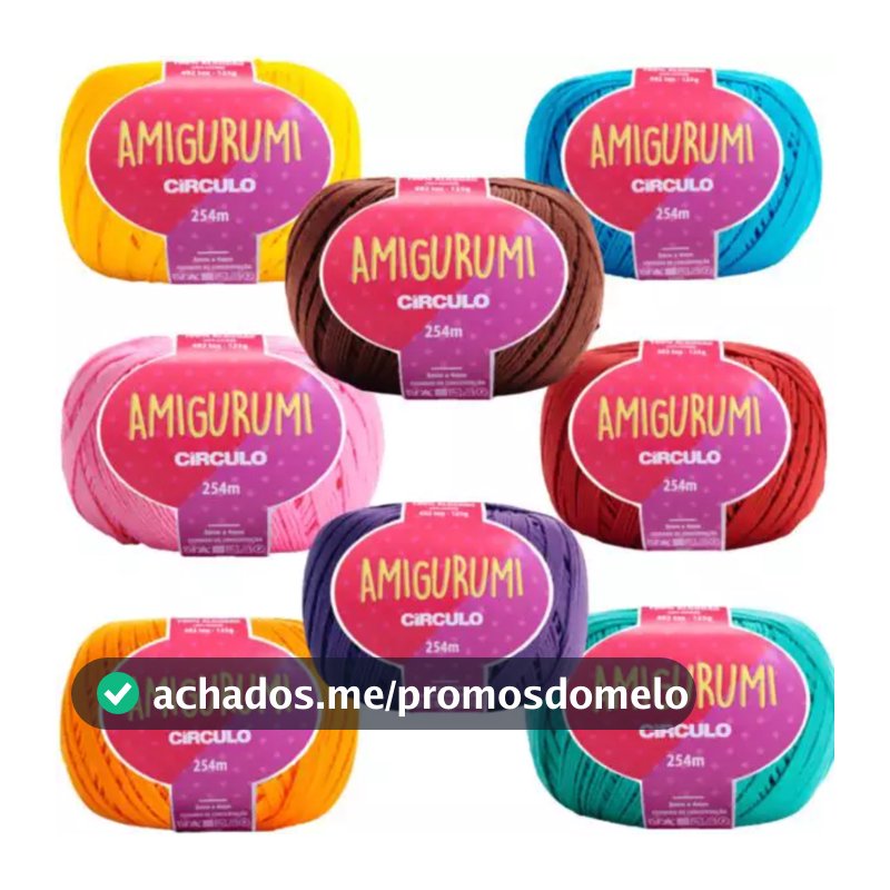 FIO AMIGURUMI CIRCULO TODAS AS CORES - 254 METROS LINHA PARA FAZER BICHINHOS EM CROCHE