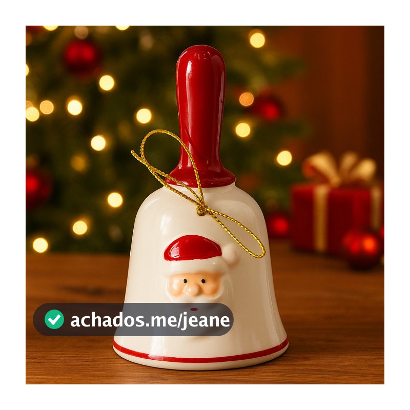 ENFEITE DE NATAL SINO DE CERÂMICA PAPAI NOEL 13X7X7CM NA CAIXA WINCY