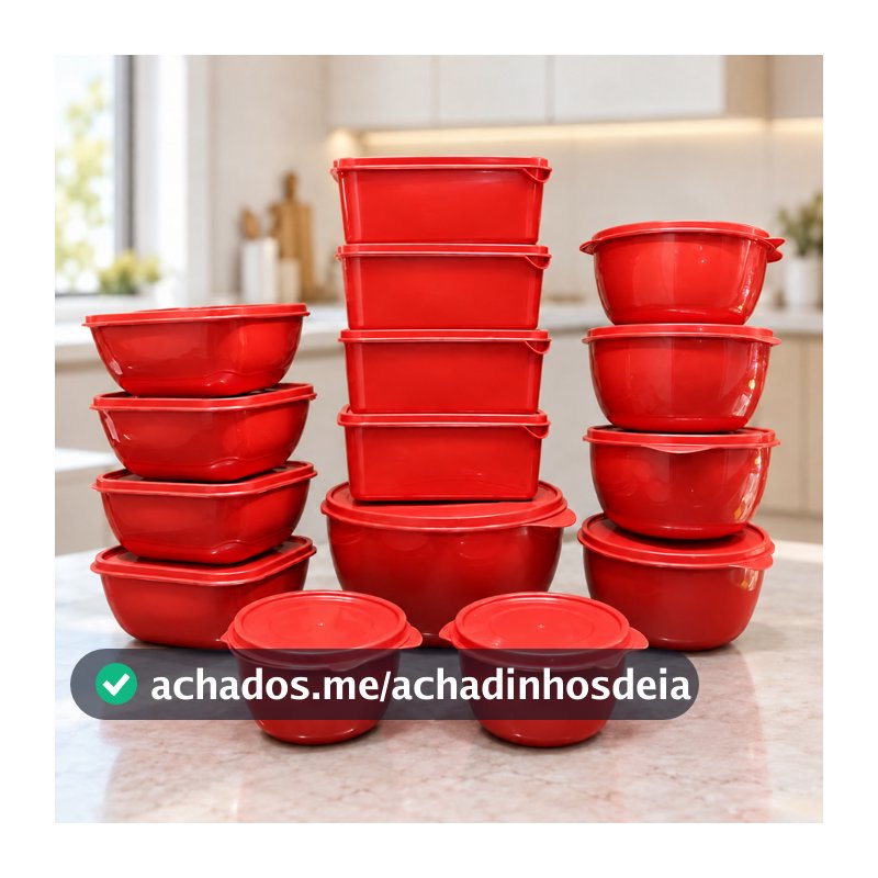 Kit 15 Potes Bowl Plástico com Tampa – Marmita Cozinha, Freezer, Micro-ondas e Lava-Louças.