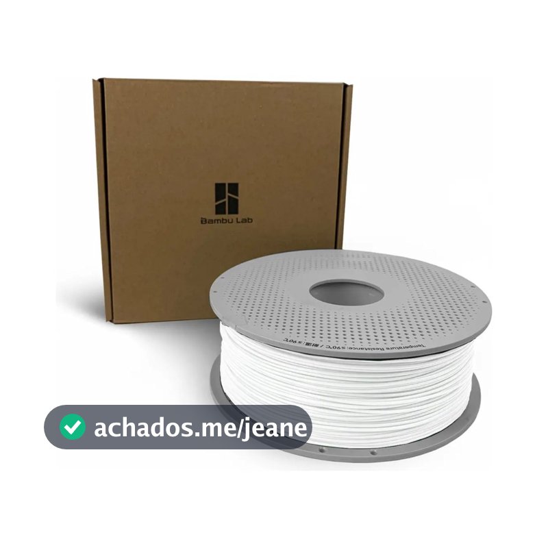 Filamento Bambu Lab PLA Lite Branco 1kg 1,75mm com Carretel para Impressora 3D