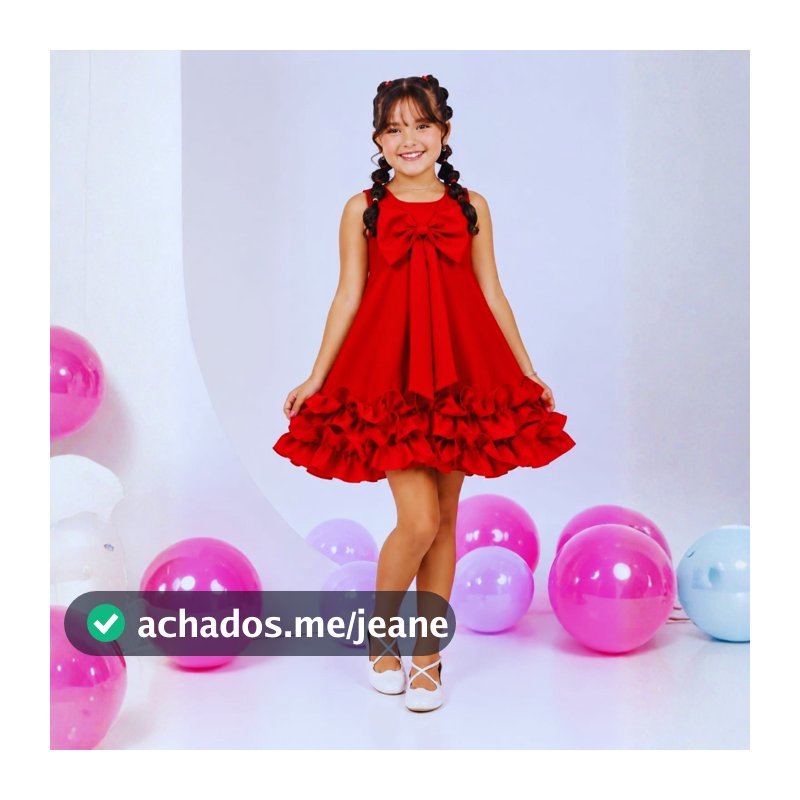 Vestido Infantil para Menina | Vestido de Festa Elegante com Laço Grande e Babados promoção