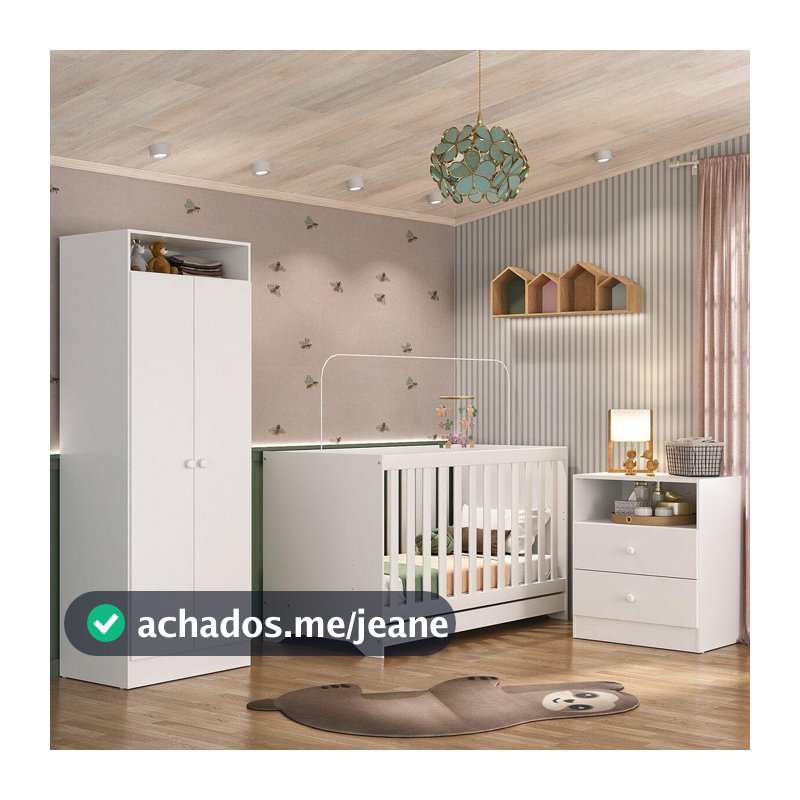 Quarto Infantil Completo Com Colchão Incluso Encanto Multimóveis Branco