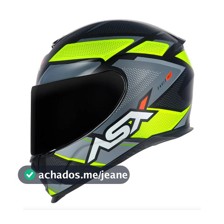 CAPACETE ASX EAGLE  FAST PRETO E AMARELO FLOUR FOSCO