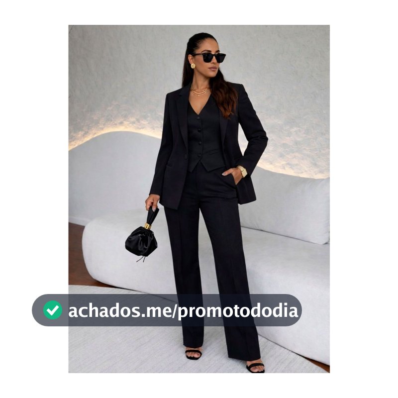 Conjunto Colete Calça e Blazer Alfaiataria Feminino Social