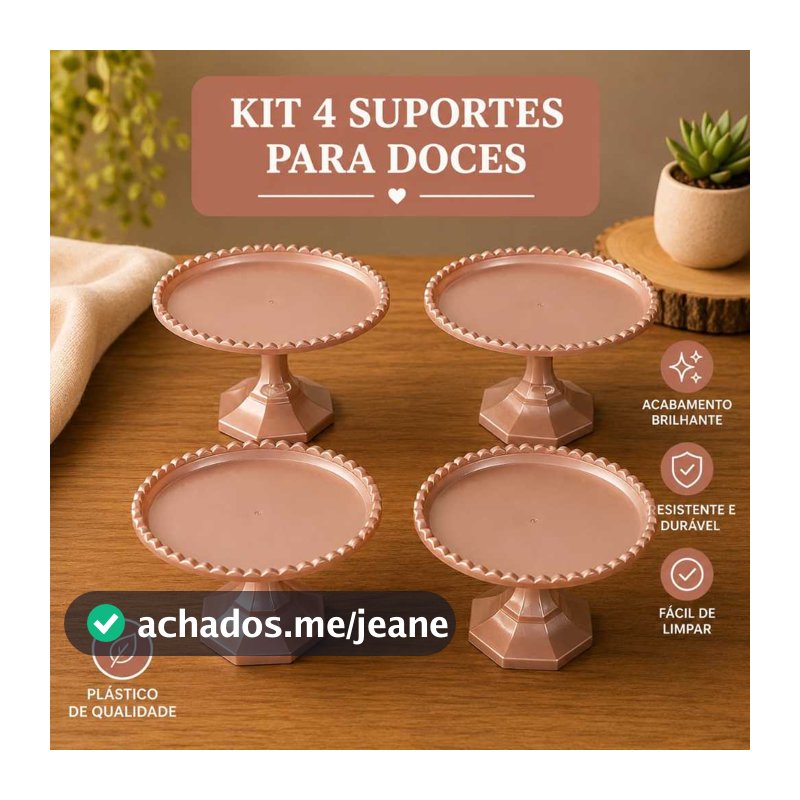 kit festa 4 peças bandeja boleira rose gold festas anivessario, chá revelação ideal para mesa do bolo festas em geral