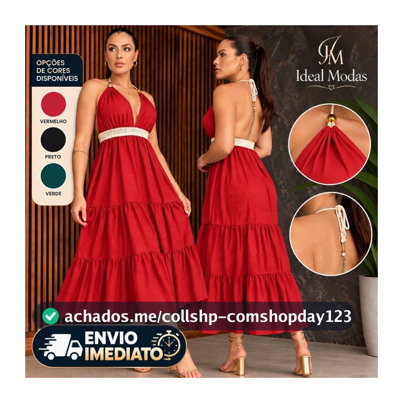 Vestido Feminino Midi Floral Decote Soltinho Moda Casual Decote V Casual Chic 3 tres Marias Presente