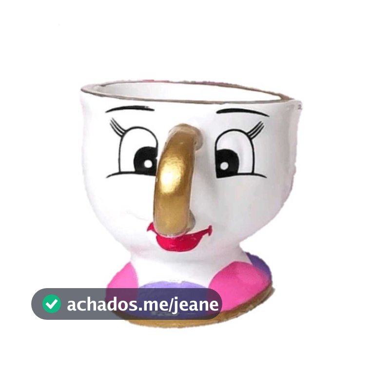 Xícara Zip Em Cerâmica Personagem A Bela E A Fera Disney