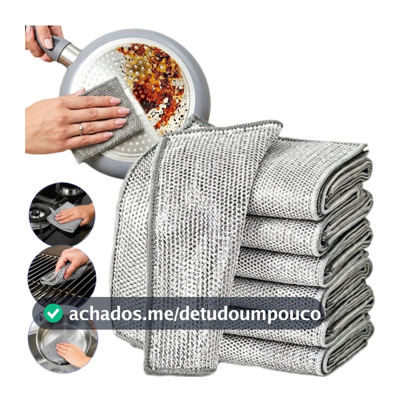 Panos De Limpeza Pano De Prata Lavar 2/5/10PCS Louça De Aço Dupla Face Substitui Bola Não Gorduroso