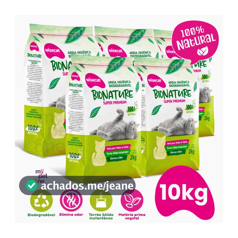 Kit 5 Areia Bionature Grossa Verde - 2Kg