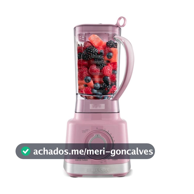 Liquidificador Rosa Britânia 1400W 3L 12 Velocidades BLQ1300RS