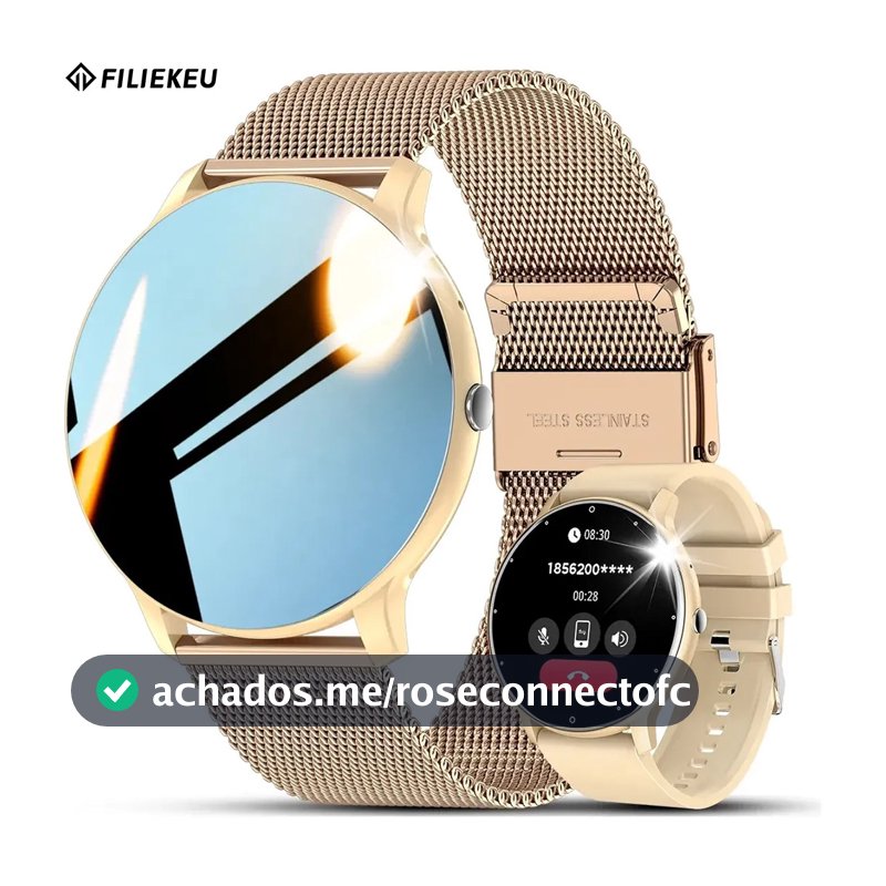 FLK Relógio Smartwatch Chamadas Bluetooth Frequência Cardíaca à prova d'água Smartwatch Relogio