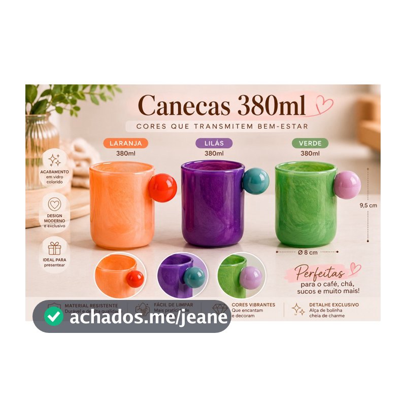 4 Canecas Coloridas Bubble Estilo Murano lilás