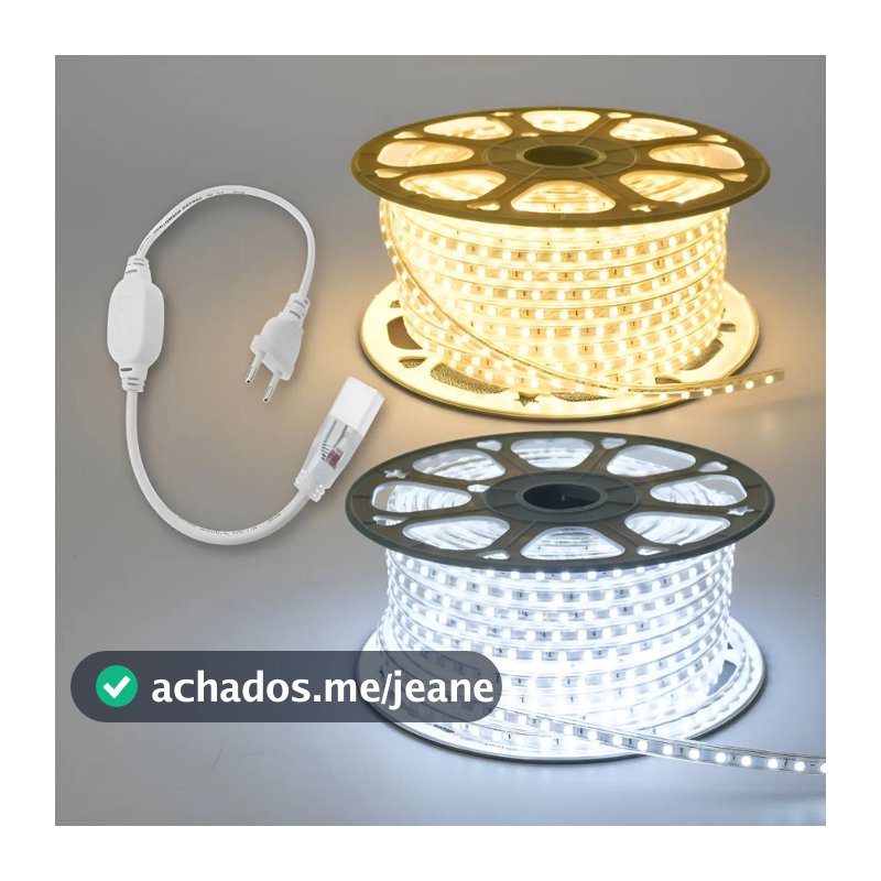 1 a 10 Metros Fita Mangueira Led 5050 Branco Frio/Quente 110v/220v de + Fonte de Alimentação/Rabicho