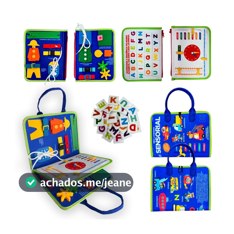 Livro Educativo Montessori: Meu Livrinho Sensorial Maleta Educativa - Veículos