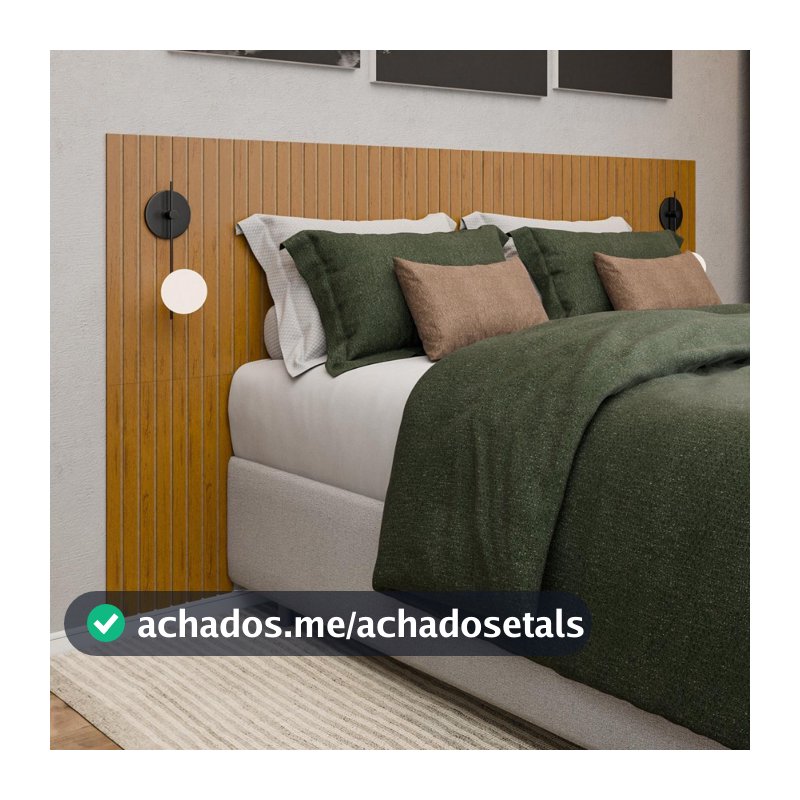 Cabeceira Módulo Ripado Casal, Queen e King em MDF 253x106 cm Adesiva Fácil Instalação - LH Móveis