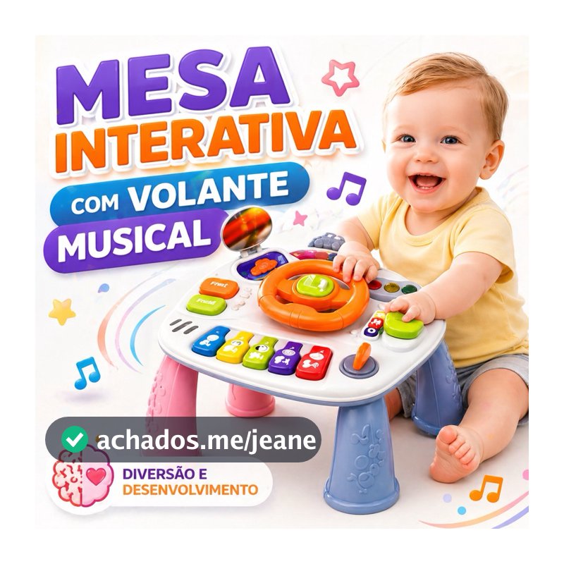 Mesa Atividades Volante Bebê Musical Educativa Brinquedo Interativo p Berço Chão e Viagem Mochila Portátil Didática