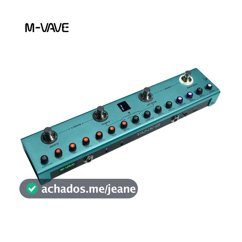 Pedal de múltiplos efeitos recarregável M-vave Tank-G 36 predefinições, 9 slots de pré-amplificador, equalizador de