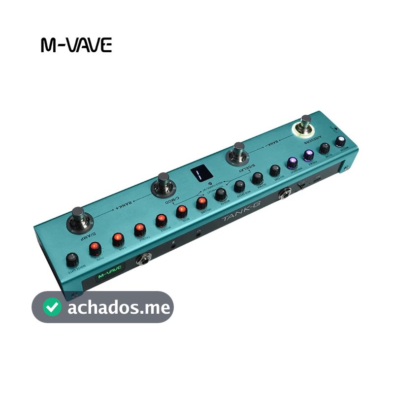Pedal de múltiplos efeitos recarregável M-vave Tank-G 36 predefinições, 9 slots de pré-amplificador, equalizador de