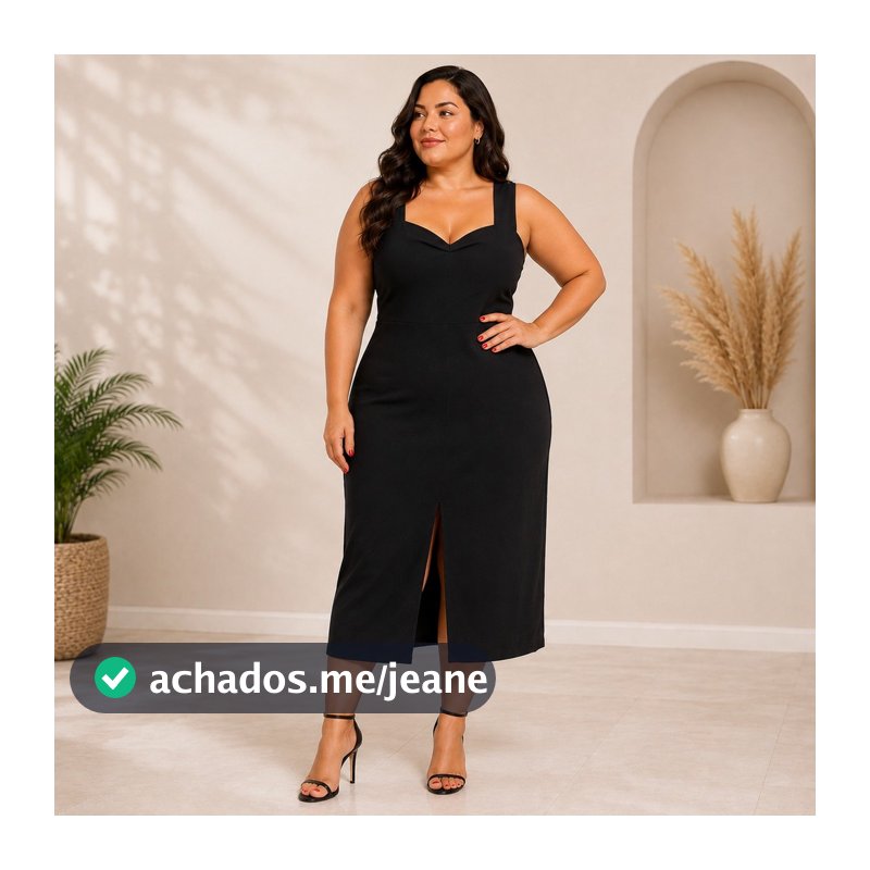 Vestido Midi Costas com Amarração Feminino Plus Size Conforto e Estilo