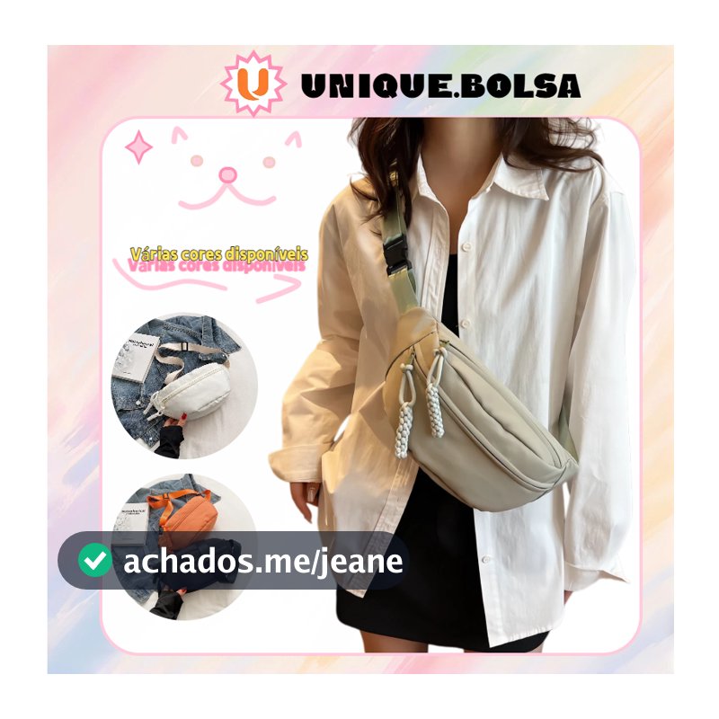 Pochete Crossbody Unissex Impermeável Compacta Leve e Funcional Perfeita para o Dia a Dia e Viagens