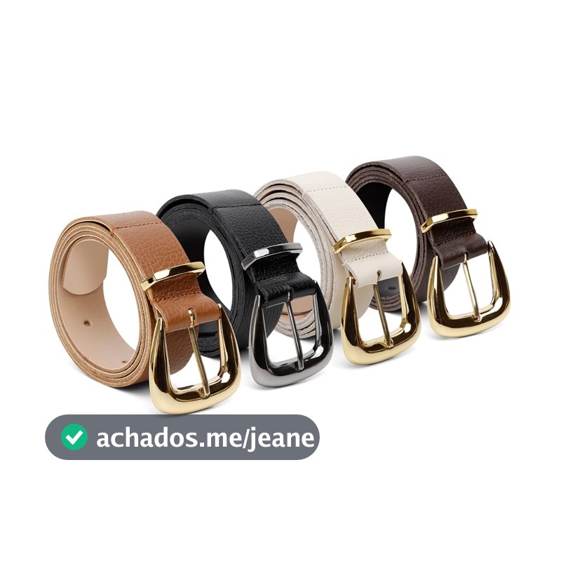Cinto Feminino Couro Legitimo Gabi Premium Vittal Fivela de Pino Elegante Casual e Formal