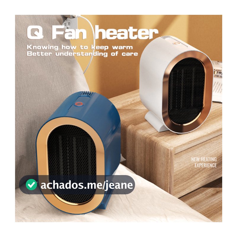 Aquecedor de Mesa Elétrico Portátil 220v Cerâmico PTC Duas Temperaturas