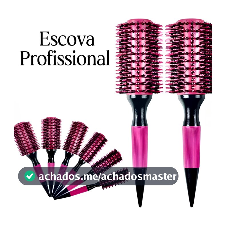 Escova De Cabelo Térmica Amarela ou Rosa Madeira Mista Com Cerdas De Javali