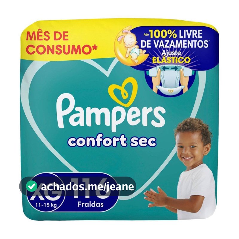 Fralda Pampers Confsec Jumbo Xg 116 Unidades