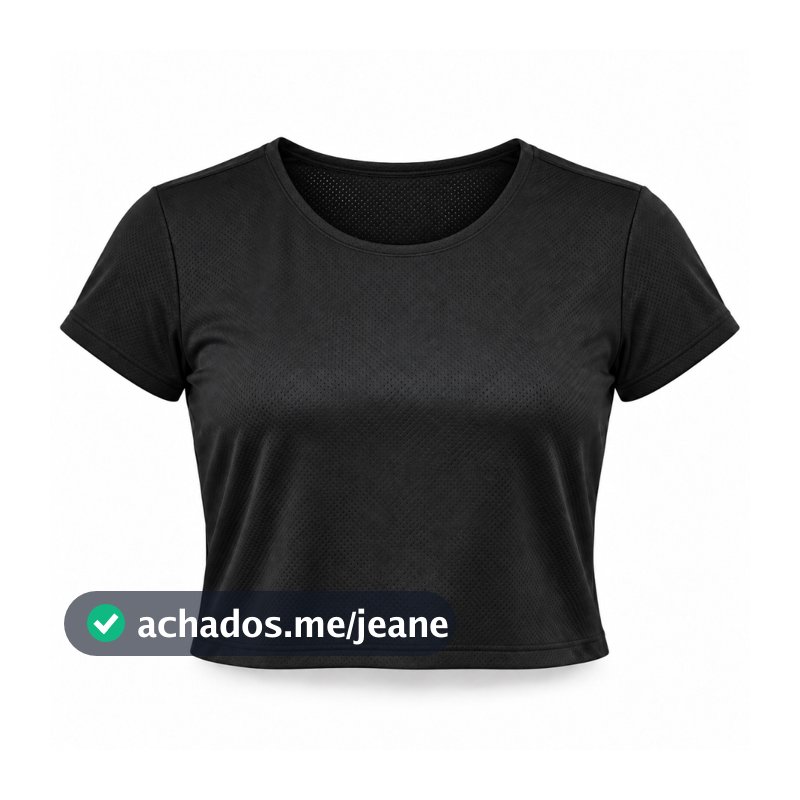 Blusa Cropped Dry Fit Academia Feminina Com Microfuros UV50+ Fitness