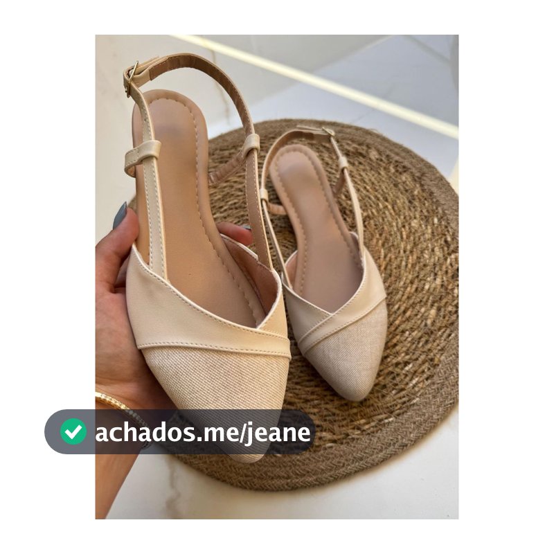 Sandália Sapatilha Rasteirinha  Mule Feminina SlingBack Bege Nude Confortável Casual com Fivela do 33 ao 44