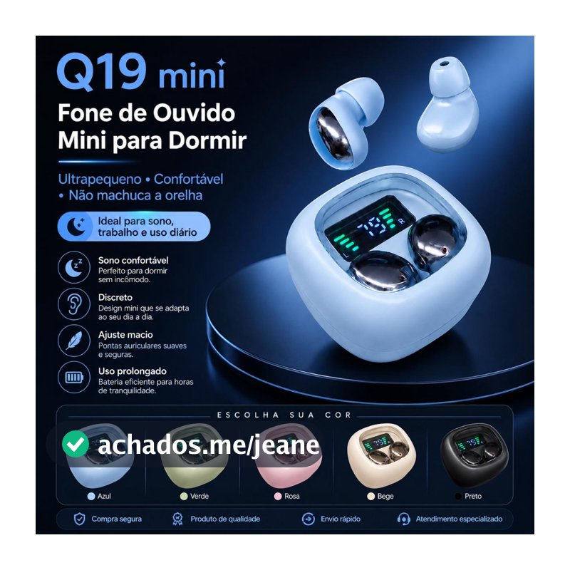 Q19Mini som HiFi espacial padrão,,resistência à água IPX5,cancelamento de ruído ENC, visor digital
