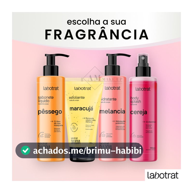 Kit Esfoliante + Sabonete Líquido + Hidratante + Body Splash Labotrat - Tratamento Diário Cuidados Dia a Dia 190ml Cada