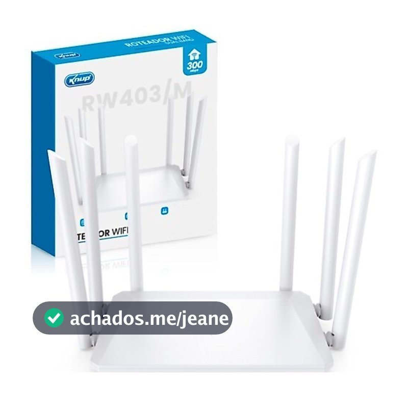 Roteador Wifi 2.4GHz 300mbps com 6 Antenas KNUP - KP-RW403/M
