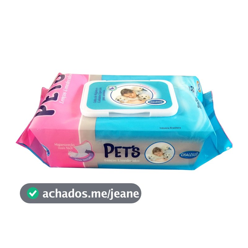 Lenços Toalhas Umedecidas 80 unidades Para Cães Cachorros gatos Chalesco