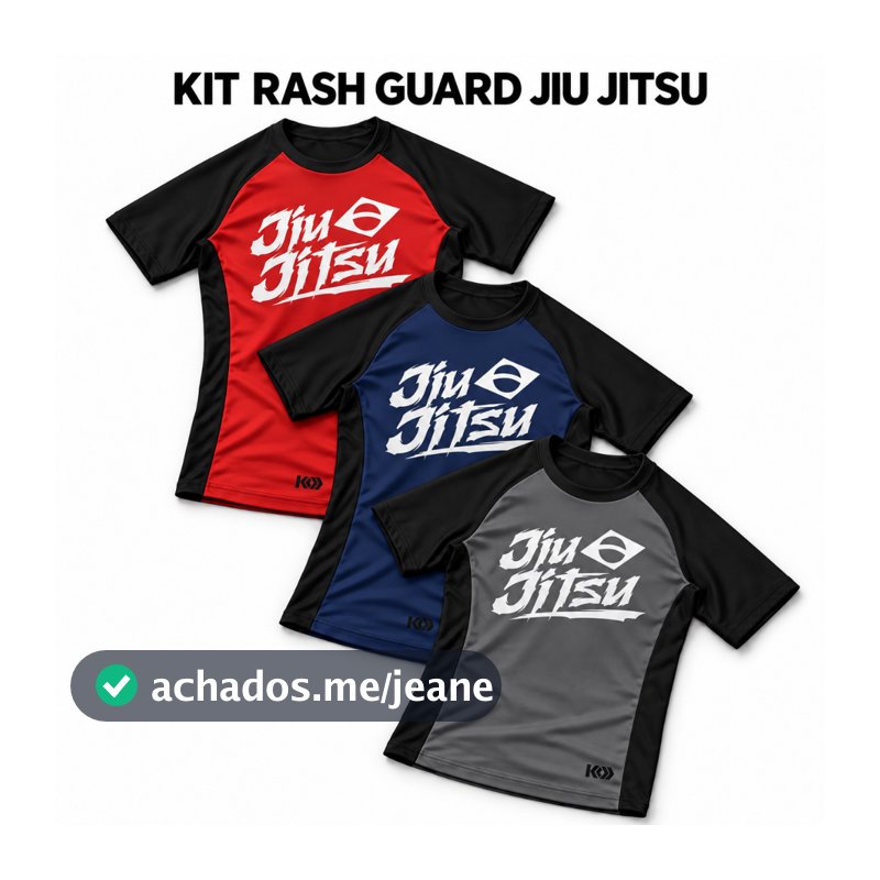 Kit Camiseta Rashguard Térmica de compressão Jiu Jitsu Manga Curta No-Gi MMA UV60+ Unissex Grappling KOD