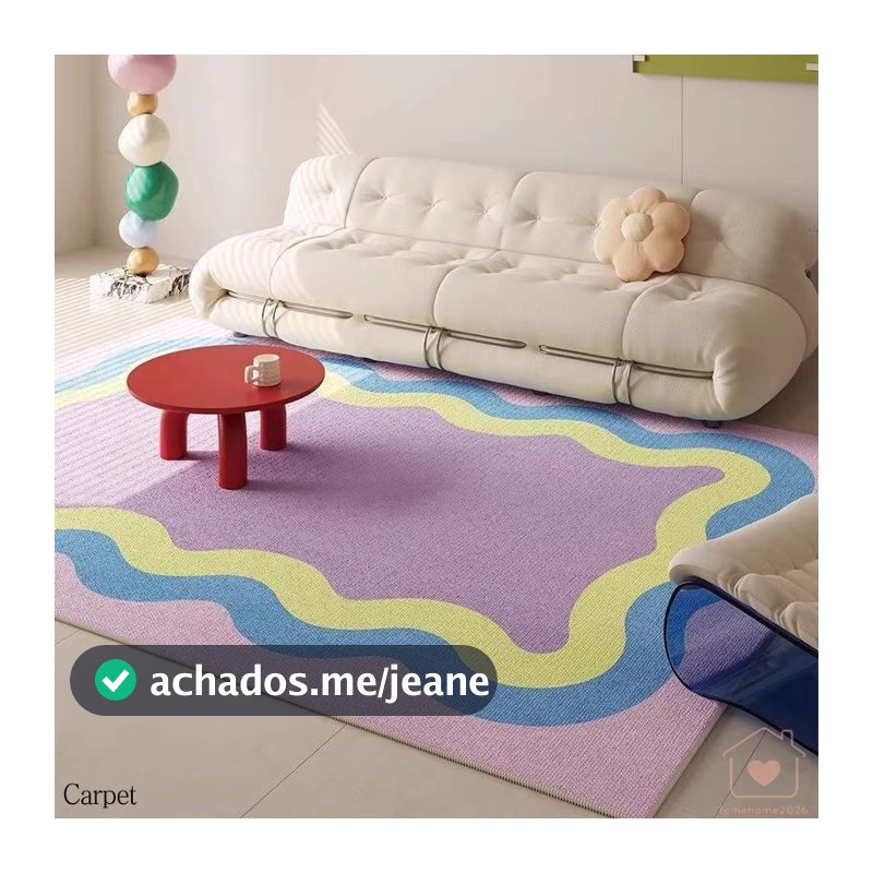 Pequeno Fresco Cor Sala De Estar Tapete Sofá Mesa Café Antiderrapante Cristal Veludo Quarto Cobertor Cabeceira