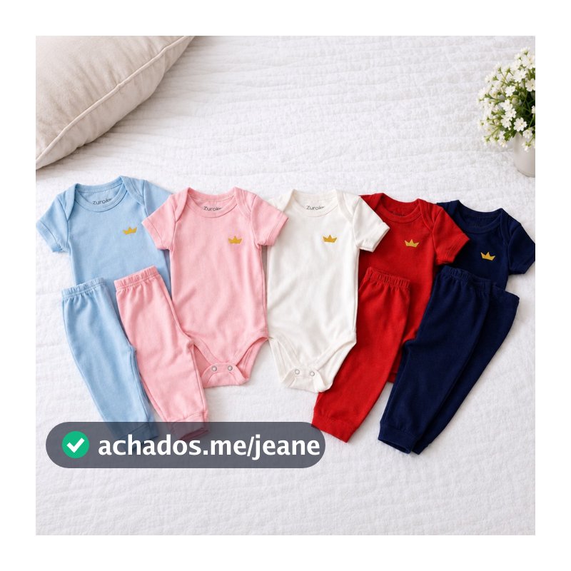 Kit 6 peças Body bebe e Mijao 100% algodão 3 Body e 3 Mijao Sortido Body Infantil Roupa para bebe