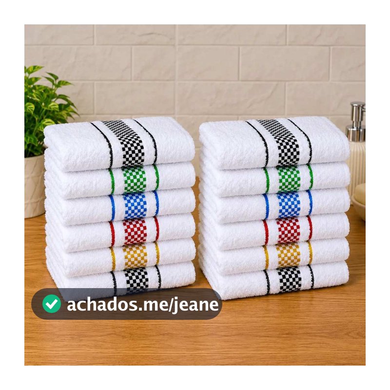 Kit 10 Panos de Prato 100% Algodão 45x70 Atoalhado Grosso Toalha Copa Premium Jacquard