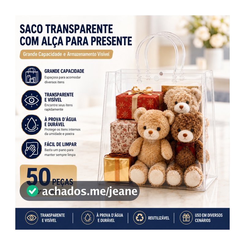 Back Field Kit 50 20209cm Unidades Reutilize Sacos De Presente Plástico Pvc Reutilizável PVC Lembrancinhas