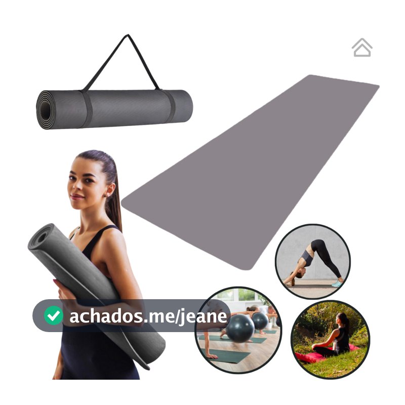 Tapete Yoga Mat Colchonete Tatame 1,70mx55cmx5mm Exercício em Casa