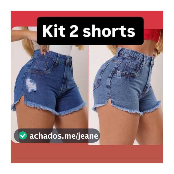 Short Jeans Feminino Cintura Alta Modeladora Azul Marmorizado 100% Algodão Desfiado