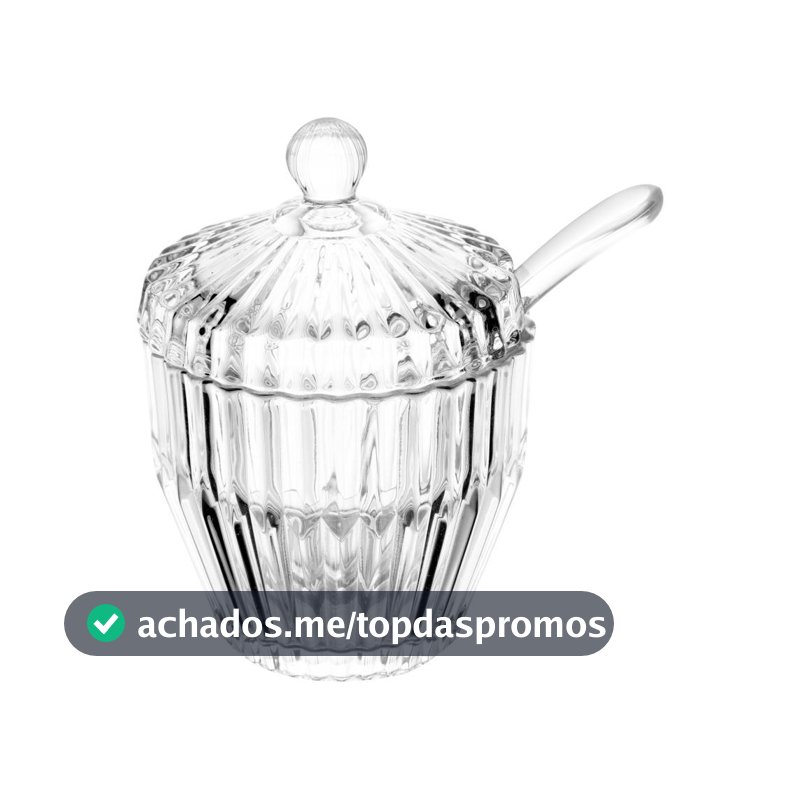 Açucareiro Wolff Imperatriz de Cristal 8cm x 8cm x 11cm Açucareiro para Mesa Posta Café e Chá Elegante Qualidade Cozinha