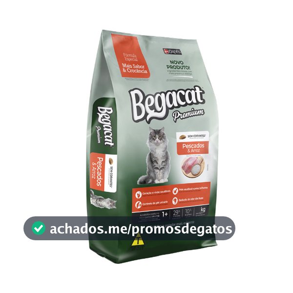 Ração Begacat Premium Gatos Adultos Pescados e Arroz 7kg