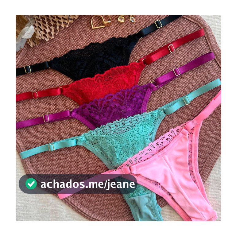 Kit 5 ou 3 Calcinha Fio Duplo Empina Bumbum em Microfibra e Renda com Alças Regulaveis